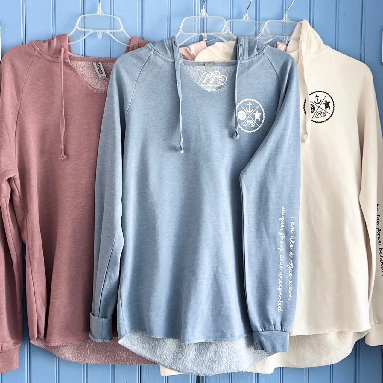 Crest Wave Wash Pullover Hoodie OCEAN-Your choice of sayings