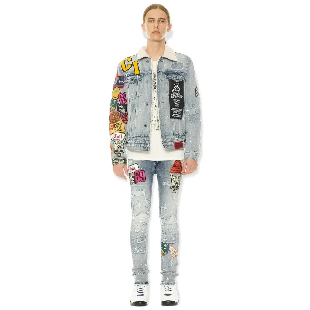 Cult of Individuality Men Type III Denim Jacket Double Waistband (Blue)