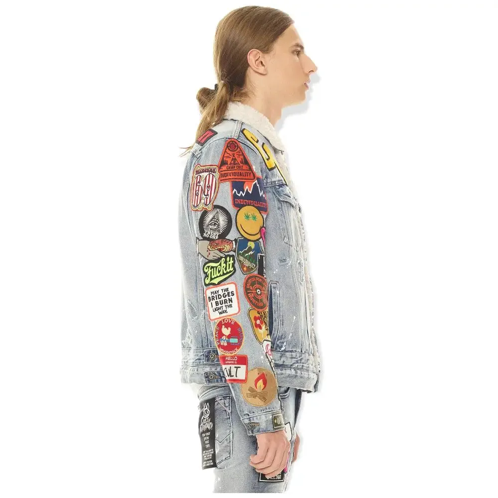 Cult of Individuality Men Type III Denim Jacket Double Waistband (Blue)