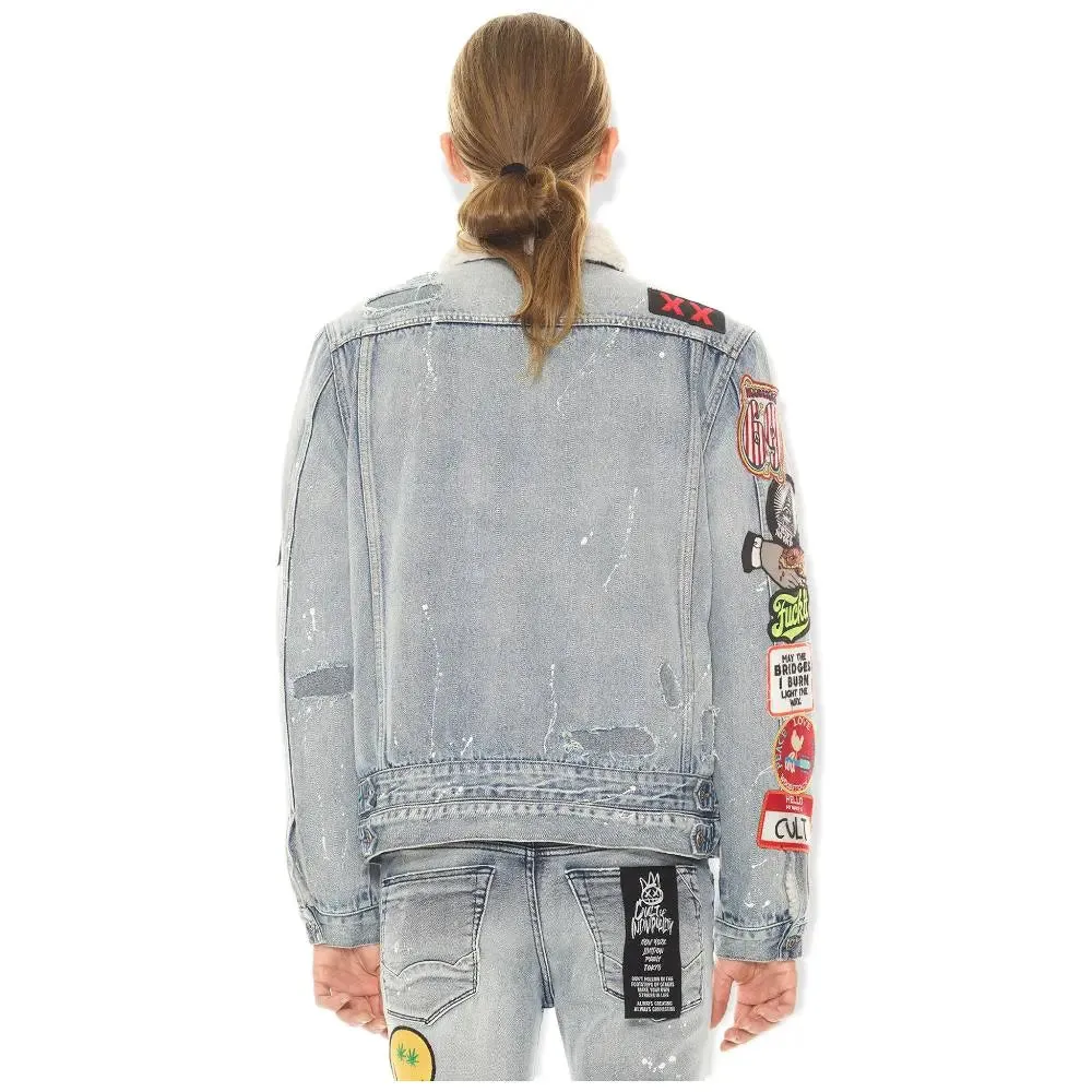 Cult of Individuality Men Type III Denim Jacket Double Waistband (Blue)