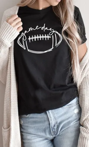 Cursive Football Game Day Graphic Tee
