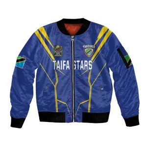 Custom Afro Tanzania Football Sleeve Zip Bomber Jacket Taifa Stars Go Champion LT18
