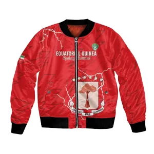Custom Equatorial Guinea Football Bomber Jacket Go Champions - Red Version LT15