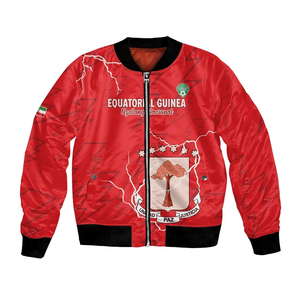 Custom Equatorial Guinea Football Bomber Jacket Go Champions - Red Version LT15