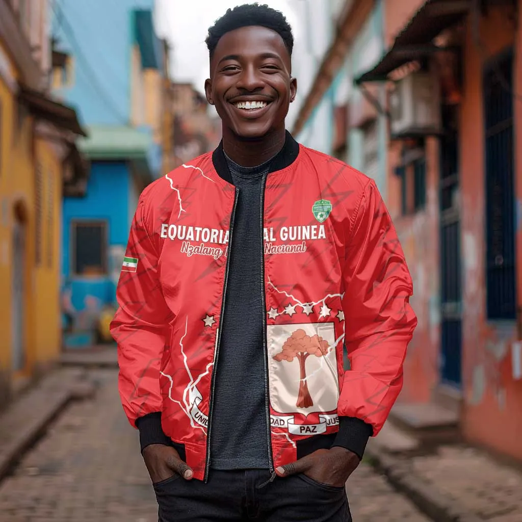 Custom Equatorial Guinea Football Bomber Jacket Go Champions - Red Version LT15