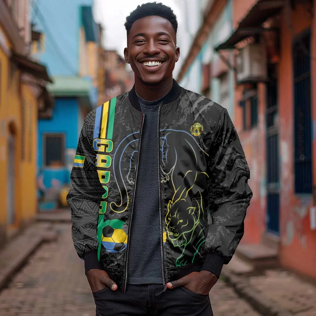 Custom Gabon Football Bomber Jacket Go Champions - Black Ver LT15