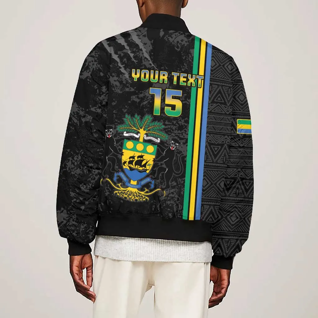 Custom Gabon Football Bomber Jacket Go Champions - Black Ver LT15