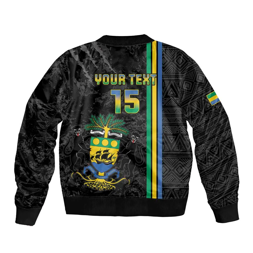 Custom Gabon Football Bomber Jacket Go Champions - Black Ver LT15