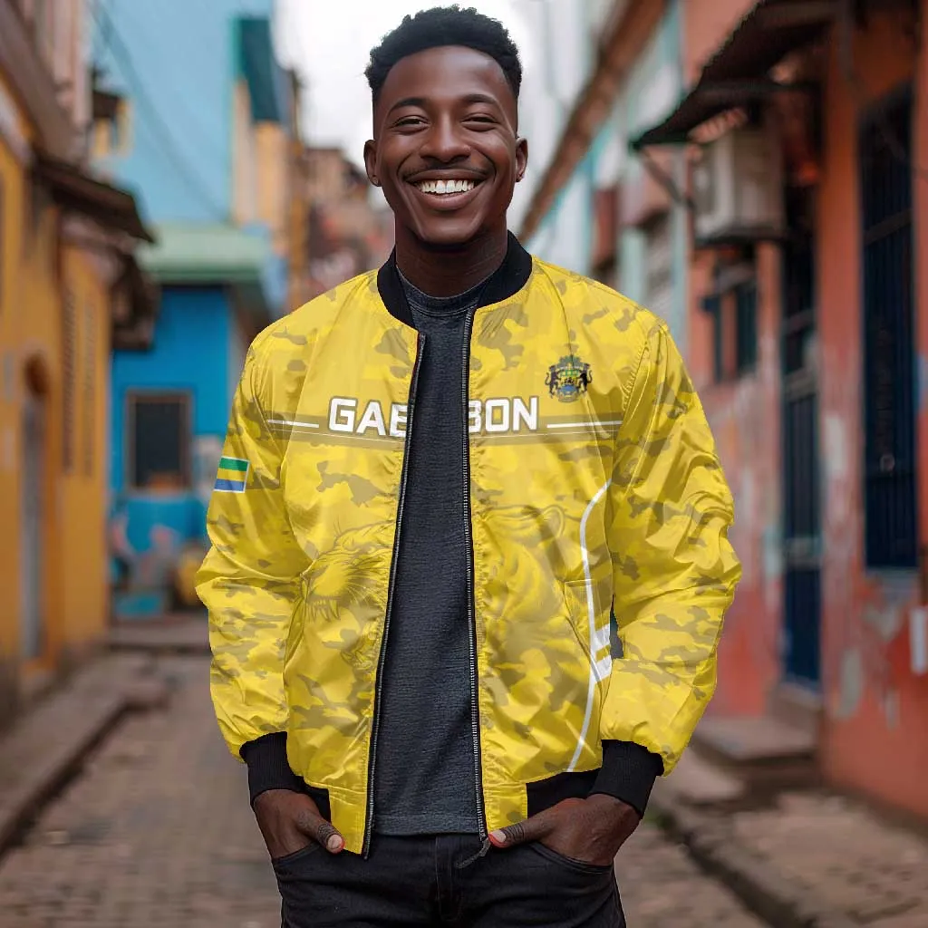 Custom Gabon Football Bomber Jacket Go Les Pantheres LT15