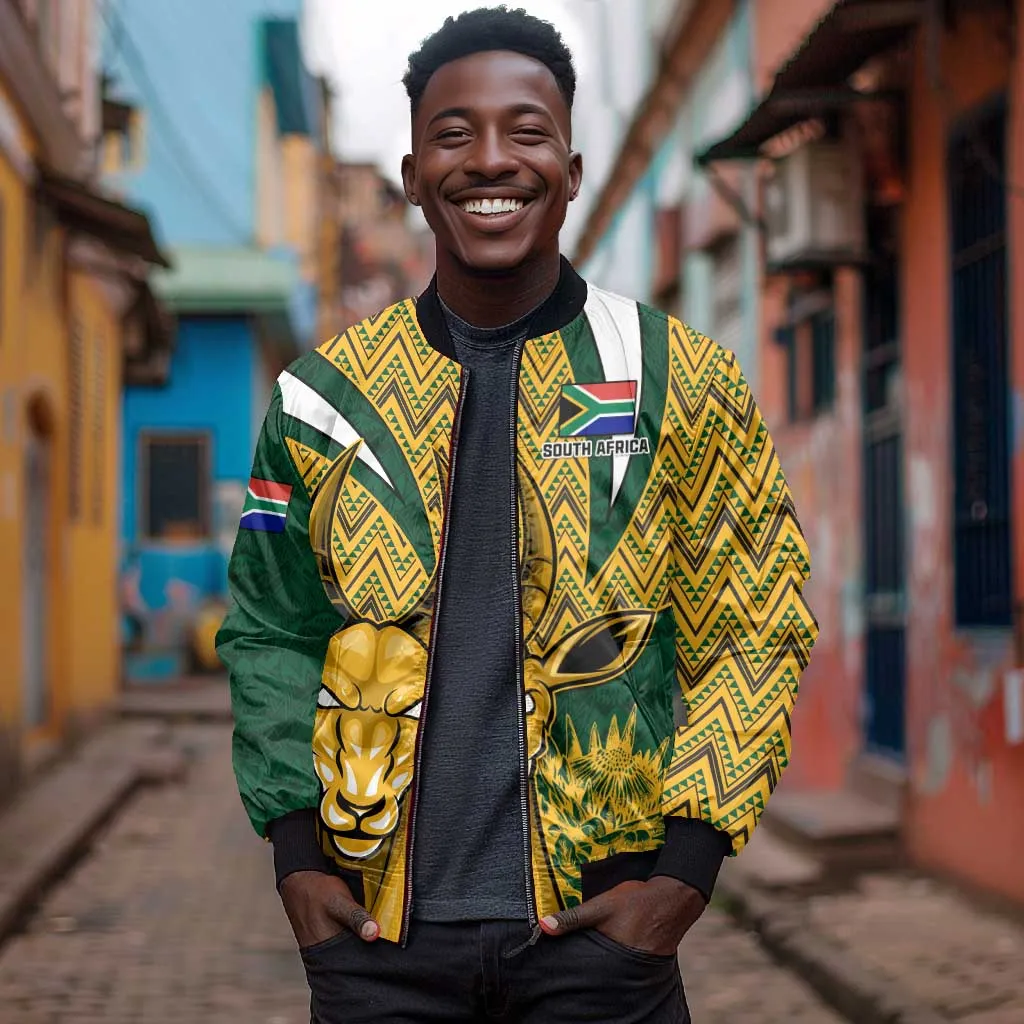 Custom South Africa Rugby Bomber Jacket - Come On Bokke, Champion World Cup LT01