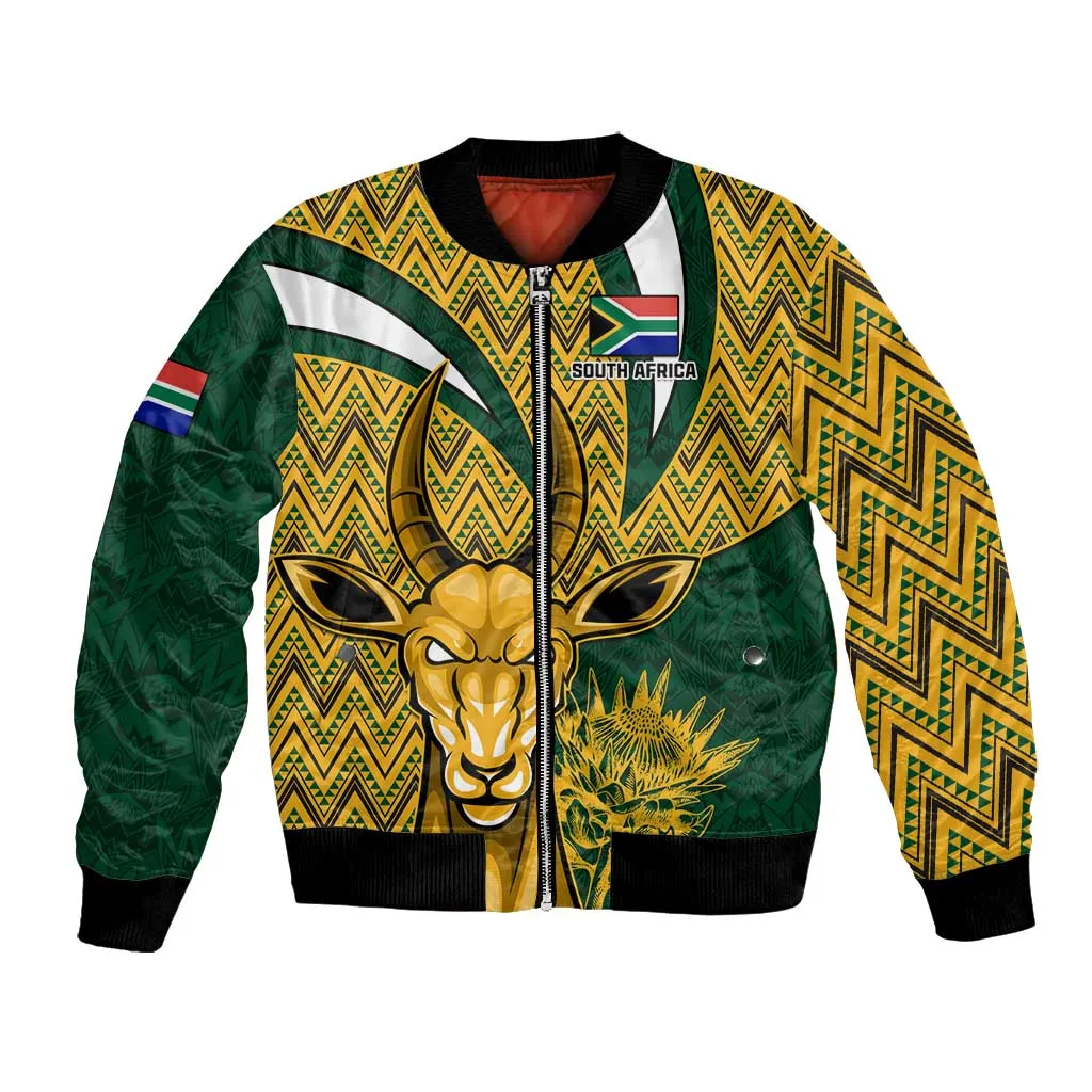 Custom South Africa Rugby Bomber Jacket - Come On Bokke, Champion World Cup LT01