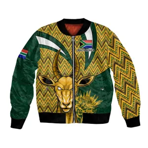 Custom South Africa Rugby Bomber Jacket - Come On Bokke, Champion World Cup LT01