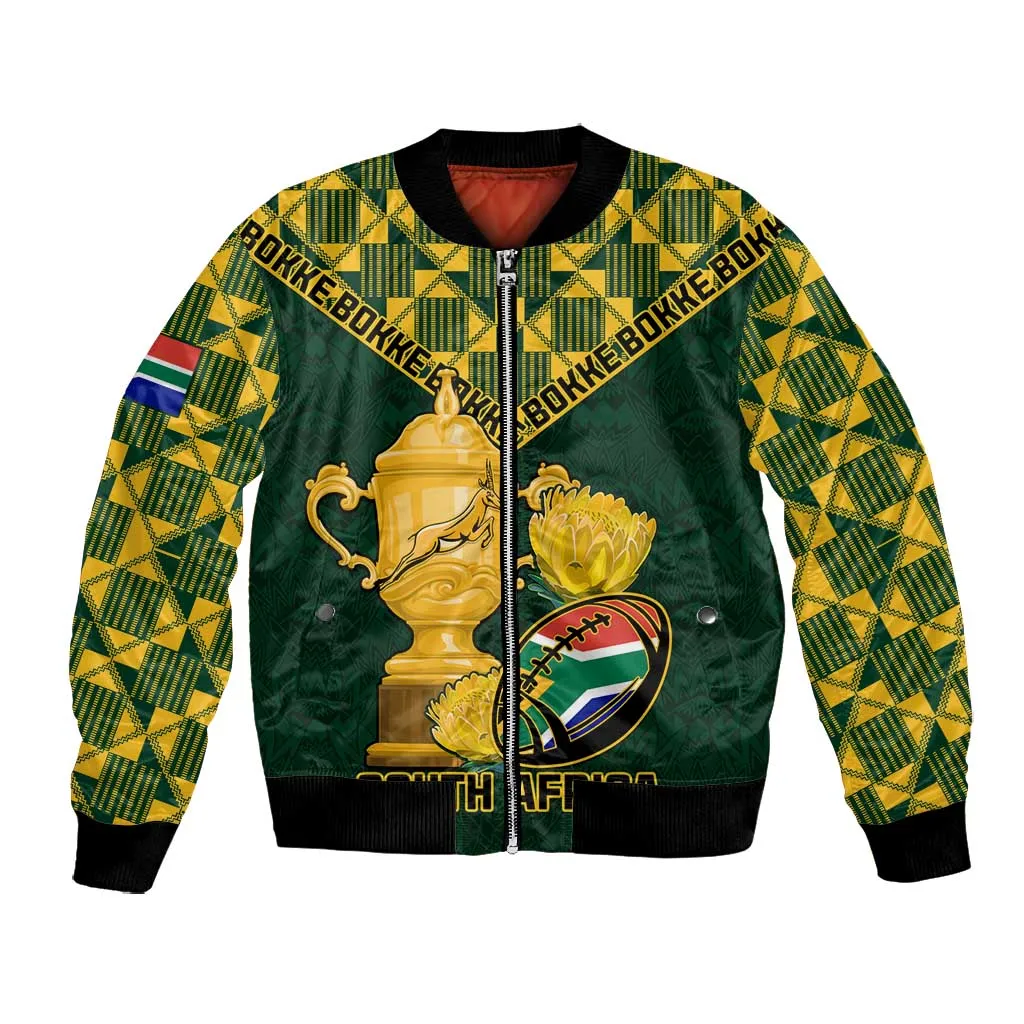 Custom South Africa Rugby Bomber Jacket - Go Bokke Champion, World Cup LT01