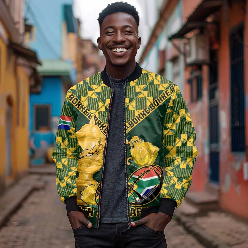 Custom South Africa Rugby Bomber Jacket - Go Bokke Champion, World Cup LT01