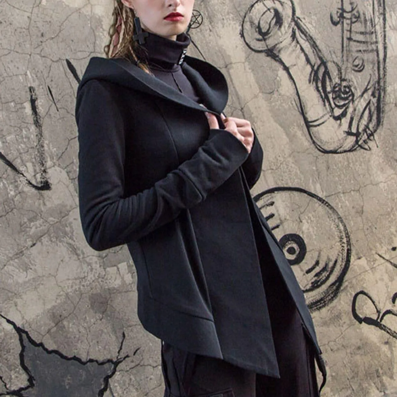 Dark Irregular Witch Cloak Cardigan Jacket