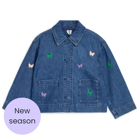 Denim Embroidered Butterfly Jacket