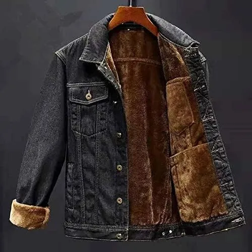 Denim jacket with thick wool lining - otto