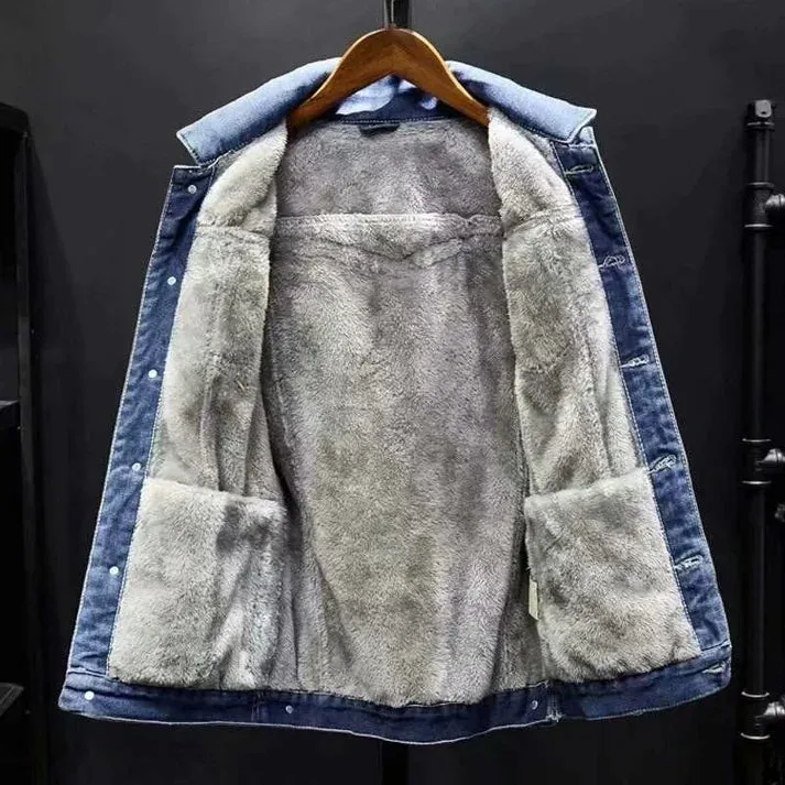 Denim jacket with thick wool lining - otto