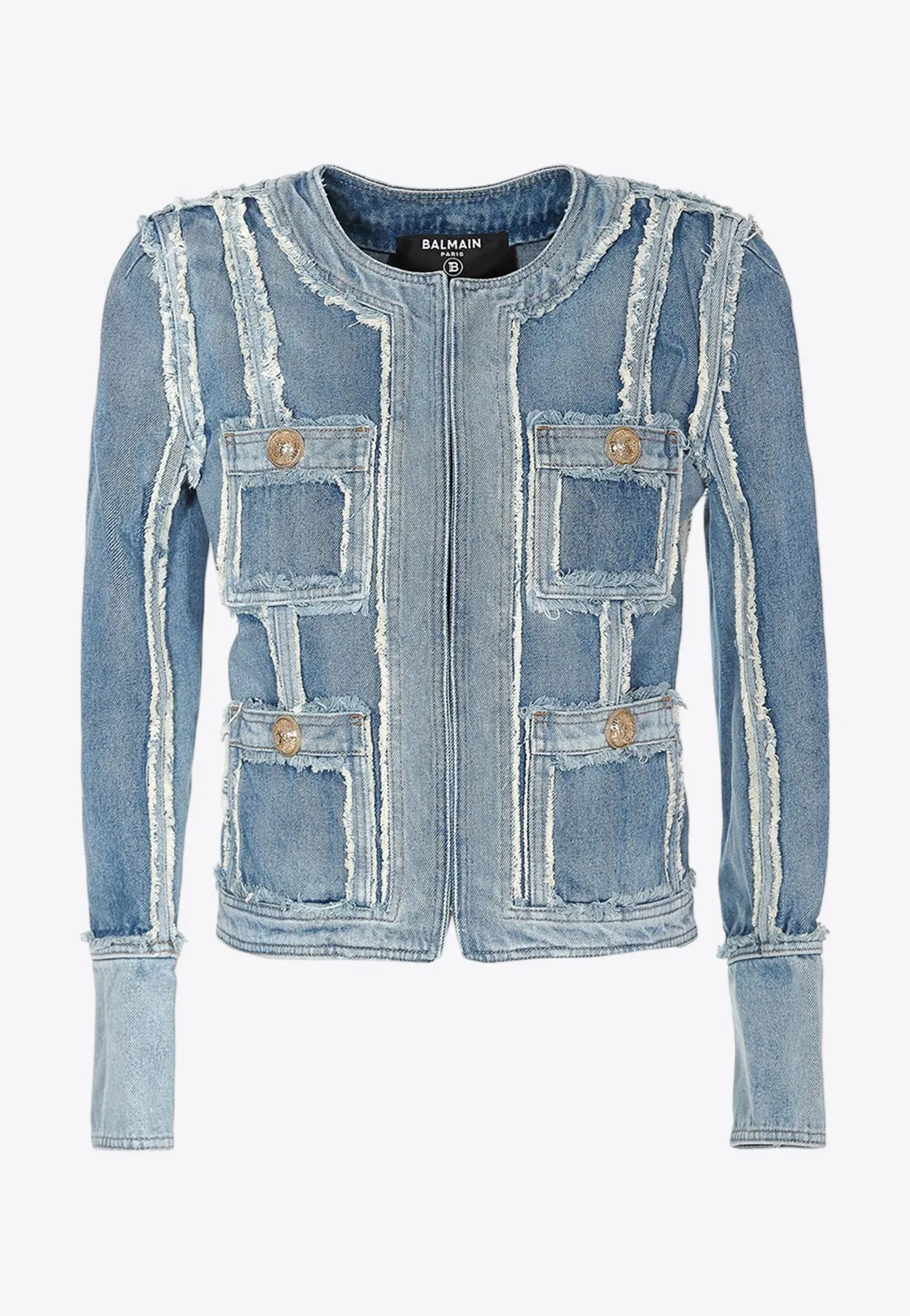 Denim Patchwork Short Blazer