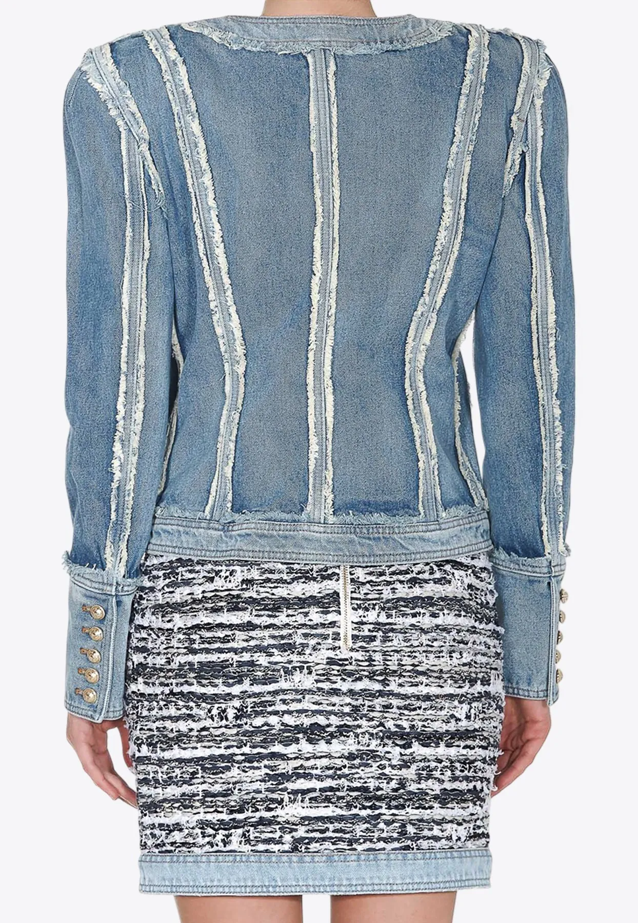 Denim Patchwork Short Blazer