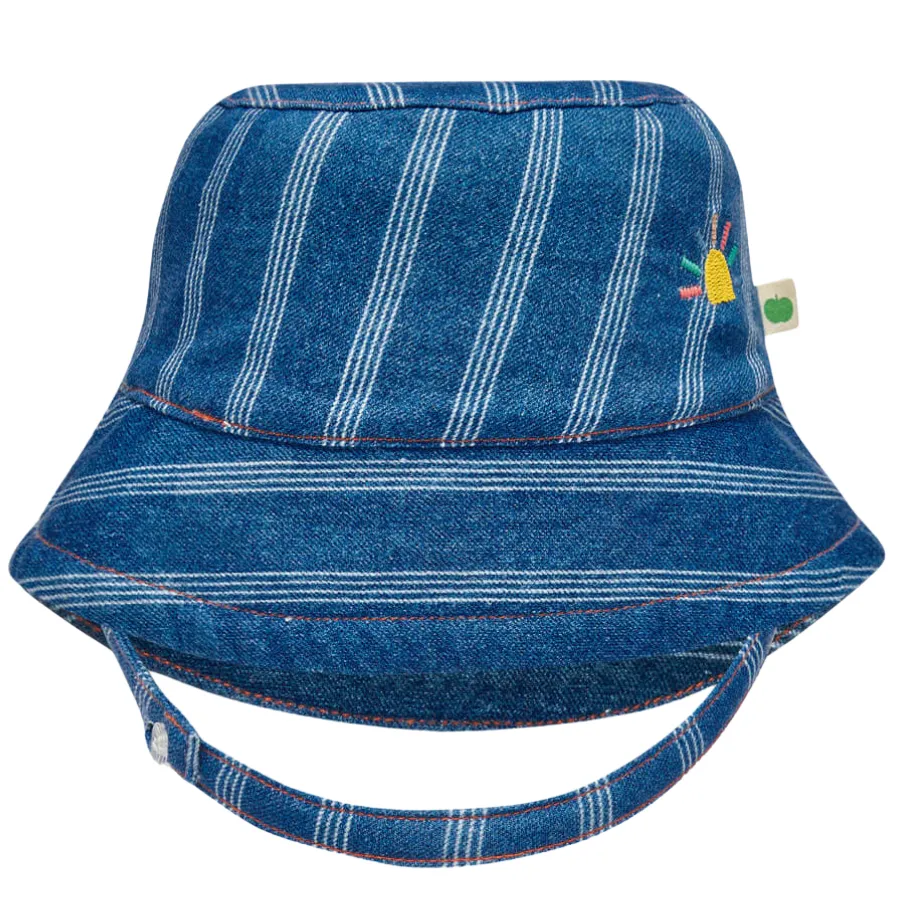Denim Stripe Sun Hat