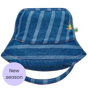 Denim Stripe Sun Hat