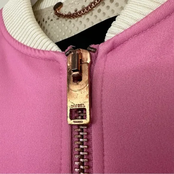 DIESEL G-Douglas Oversized Bomber Jacket Yoko Honda Dark Pink