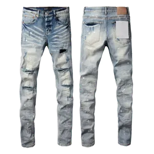 Distressed Blue Washed Jeans