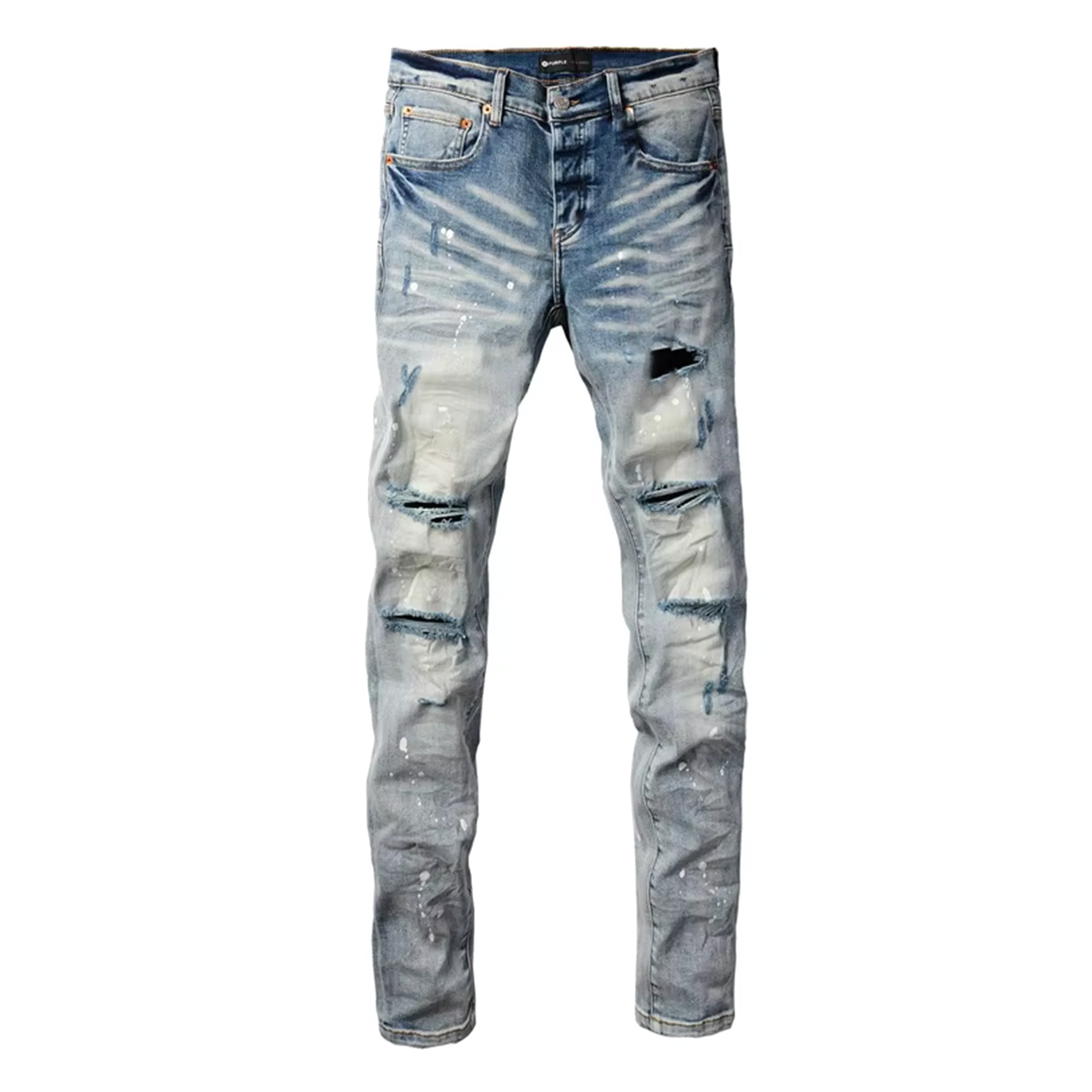 Distressed Blue Washed Jeans