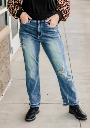 Distressed Daily Judy Blue Straight Leg Jean