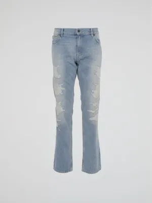 Distressed Denim Jeans