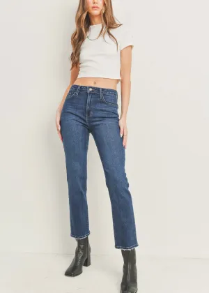 Distressed Hem Slim Straight