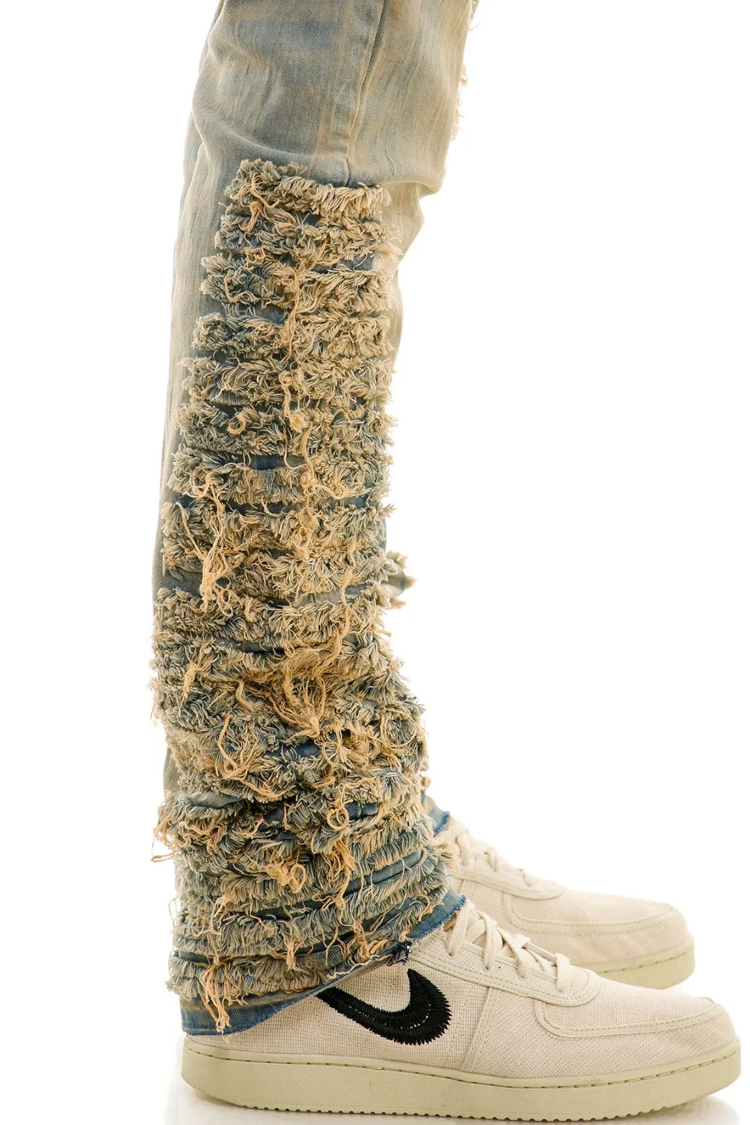 Distressed Stack Jeans - Stacked Fit
