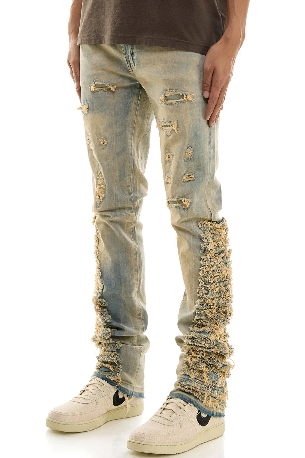 Distressed Stack Jeans - Stacked Fit