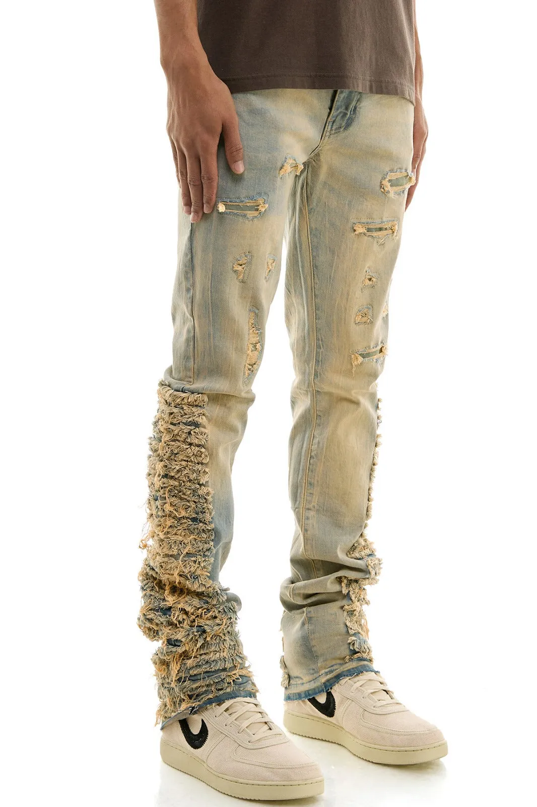 Distressed Stack Jeans - Stacked Fit