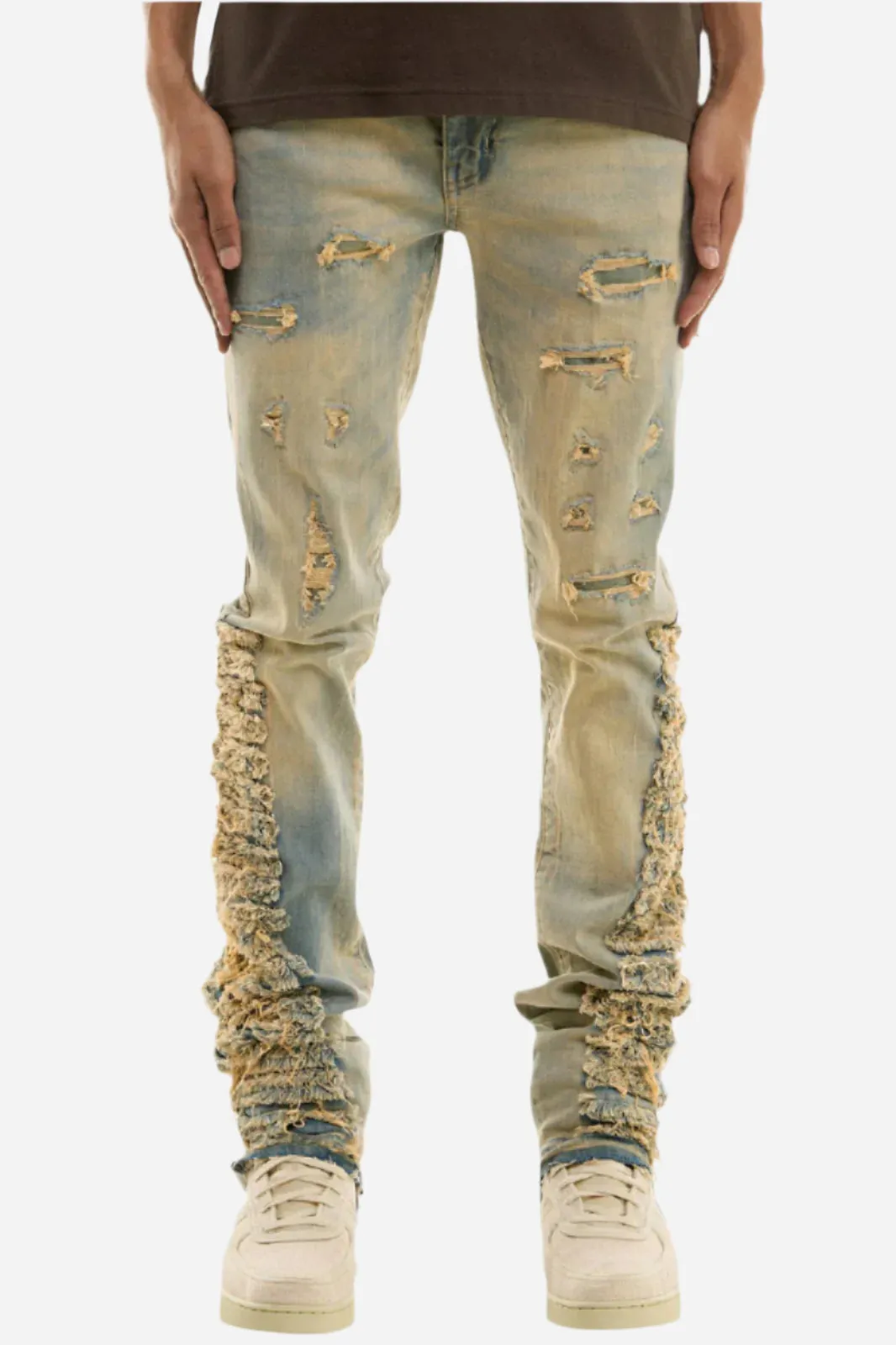 Distressed Stack Jeans - Stacked Fit
