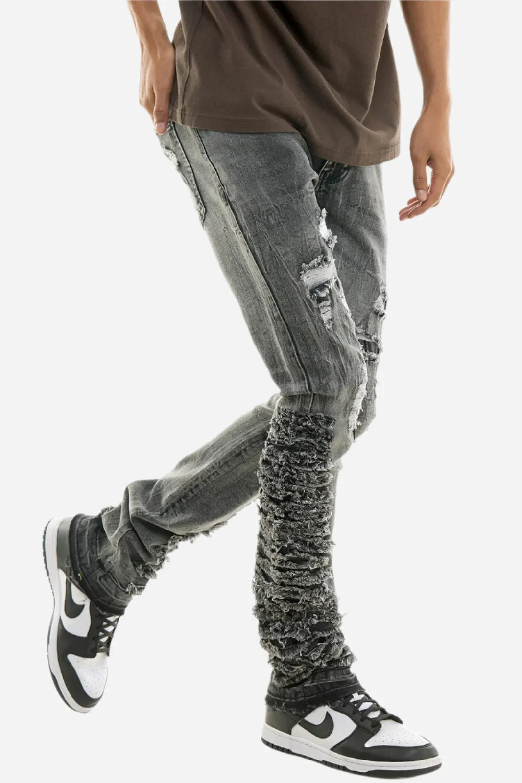 Distressed Stack Jeans - Stacked Fit