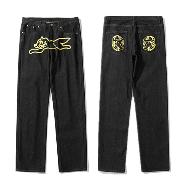 Dog Print Men's Baggy Jeans