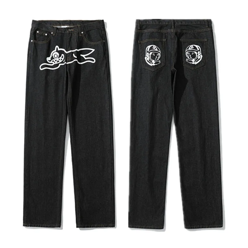 Dog Print Men's Baggy Jeans