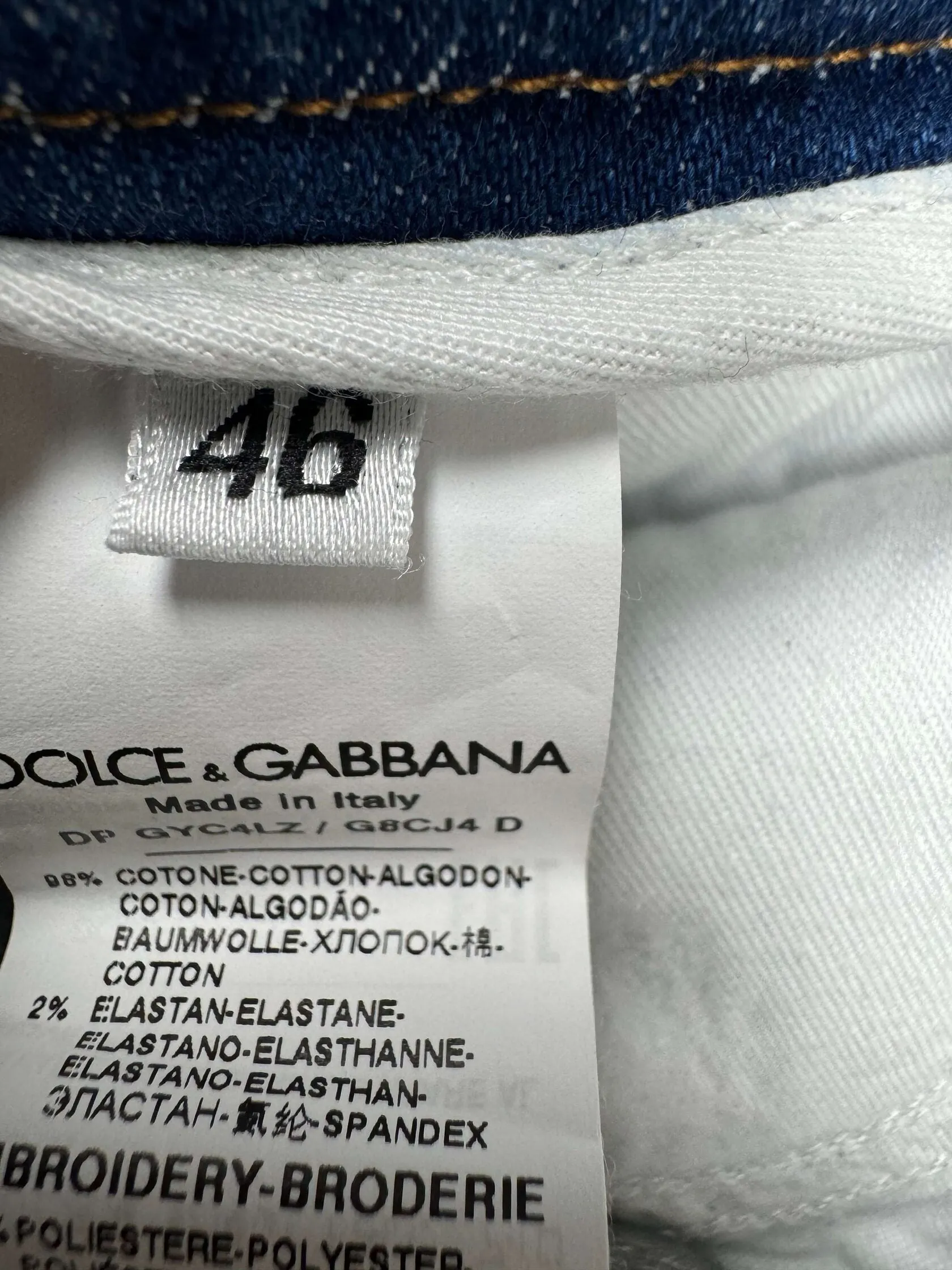 Dolce & Gabbana Graphic Distressed Jeans - Blue Denim (Unused)