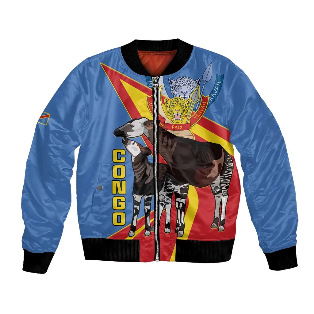 DR Congo Bomber Jacket Okapi Coat Of Arms LT15