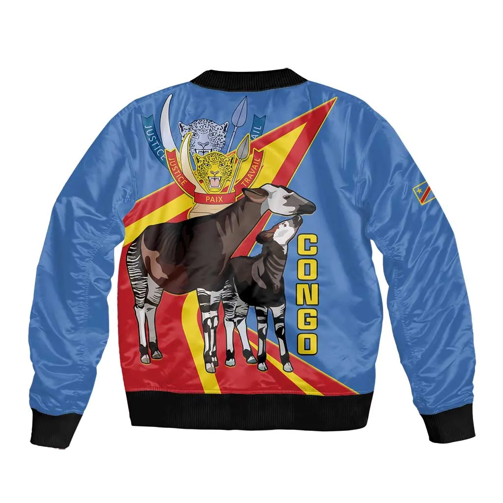 DR Congo Bomber Jacket Okapi Coat Of Arms LT15
