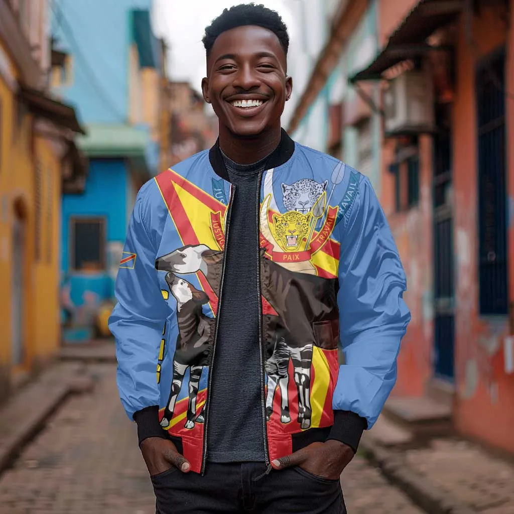 DR Congo Bomber Jacket Okapi Coat Of Arms LT15