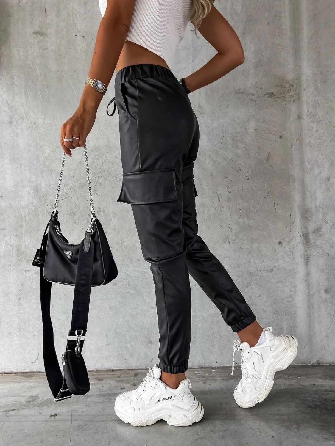 Drawstring Pants with Pockets S-XL