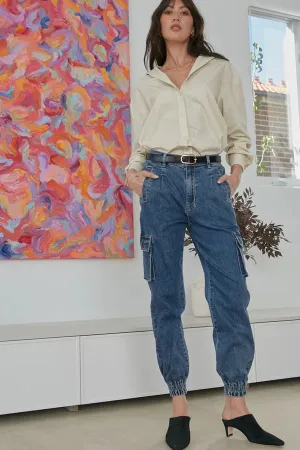 Dricoper Mora Vintage Cargo Jeans - Vintage Indigo