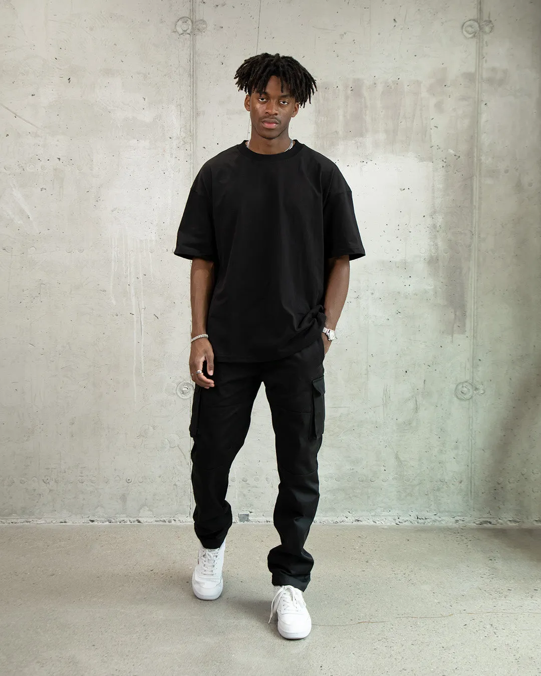 Drop Shoulder T-Shirt - Black