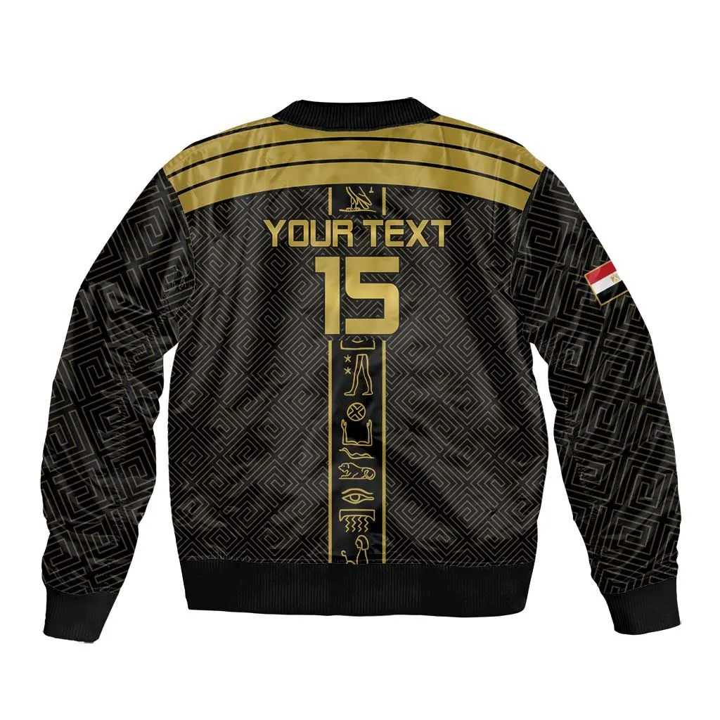 Egyptian Football Custom Bomber Jacket Yalla Masr - Black Ver LT15