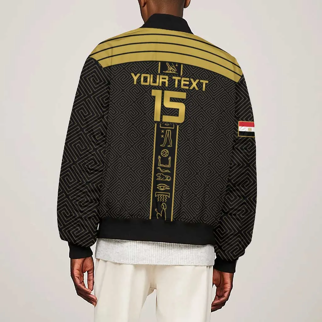 Egyptian Football Custom Bomber Jacket Yalla Masr - Black Ver LT15