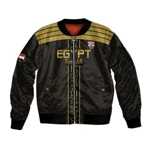 Egyptian Football Custom Bomber Jacket Yalla Masr - Black Ver LT15