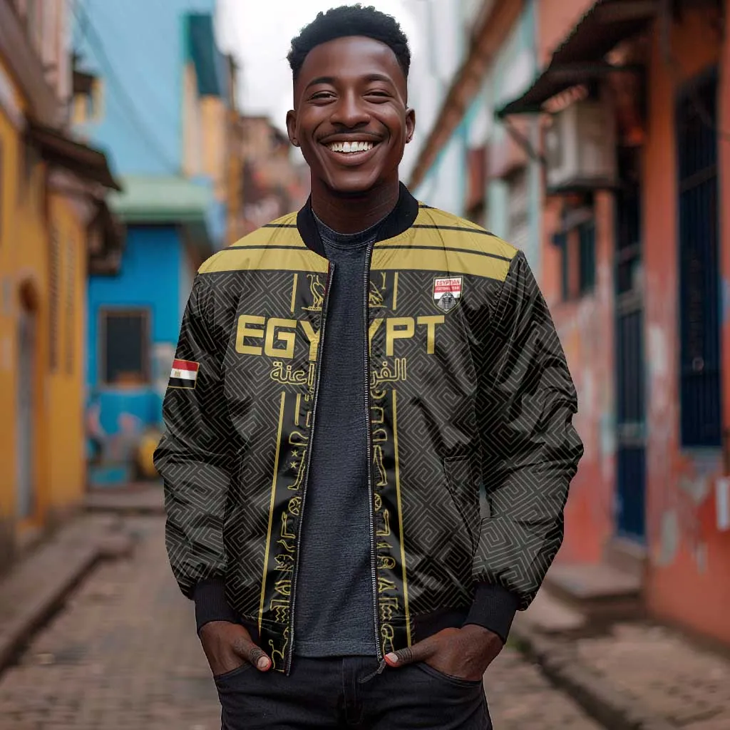 Egyptian Football Custom Bomber Jacket Yalla Masr - Black Ver LT15